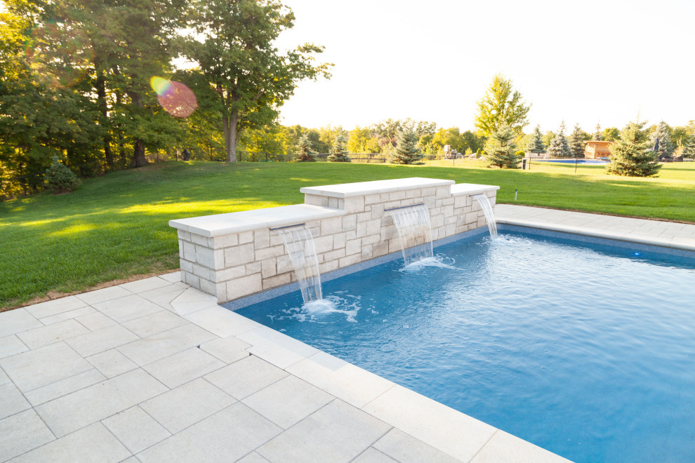 Modern Rectangular Estate Inground Pool Toronto by Pioneer Family