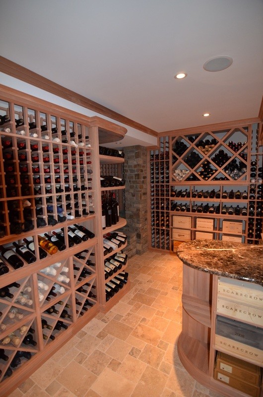 Example of a large classic wine cellar design in Charlotte
