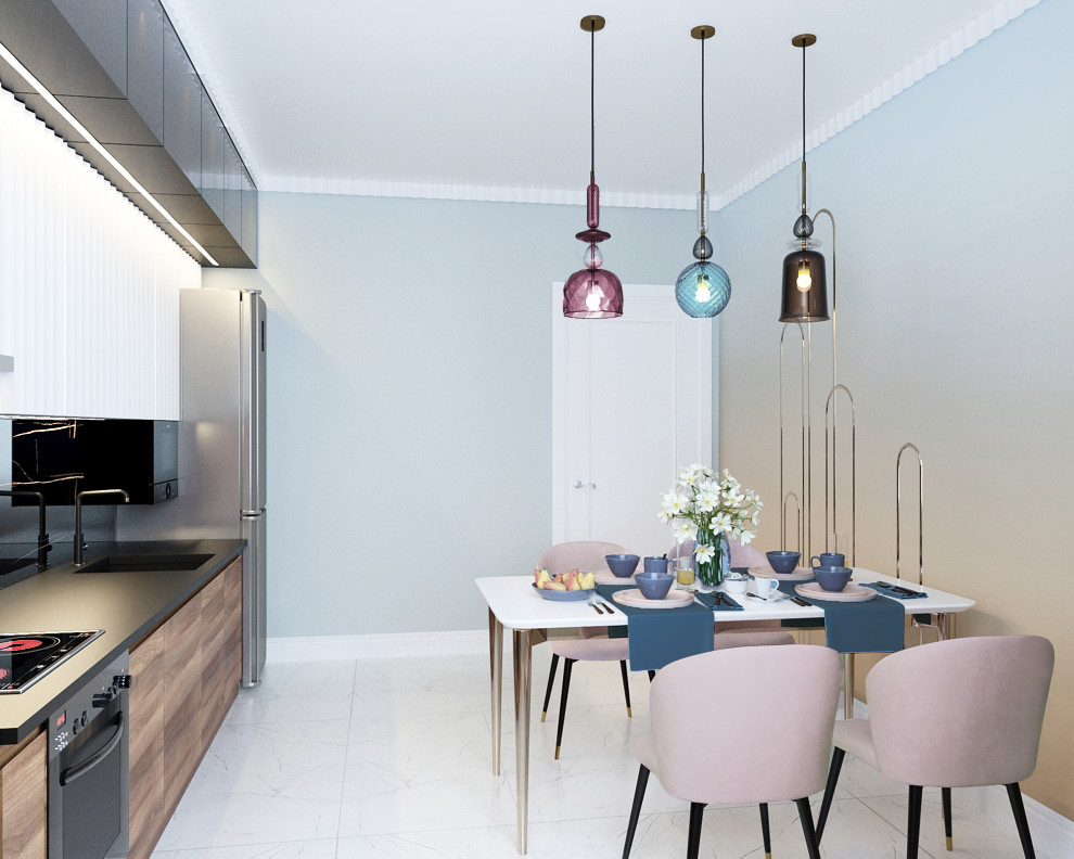 Гостиная и кухня в доме, г. Уфа, 2020 г.