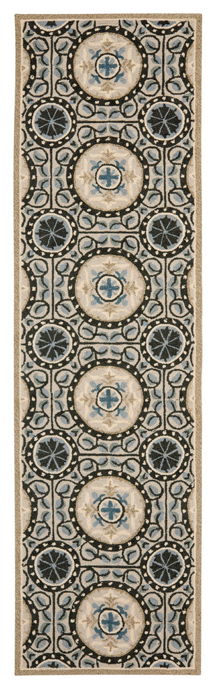 Safavieh Four Seasons Collection FRS485 Rug, Cement/Blue, 2'3"x6'