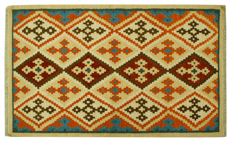 Oriental Rug Flat Weave Hand Woven Reversible Anatolian Kilim Rug