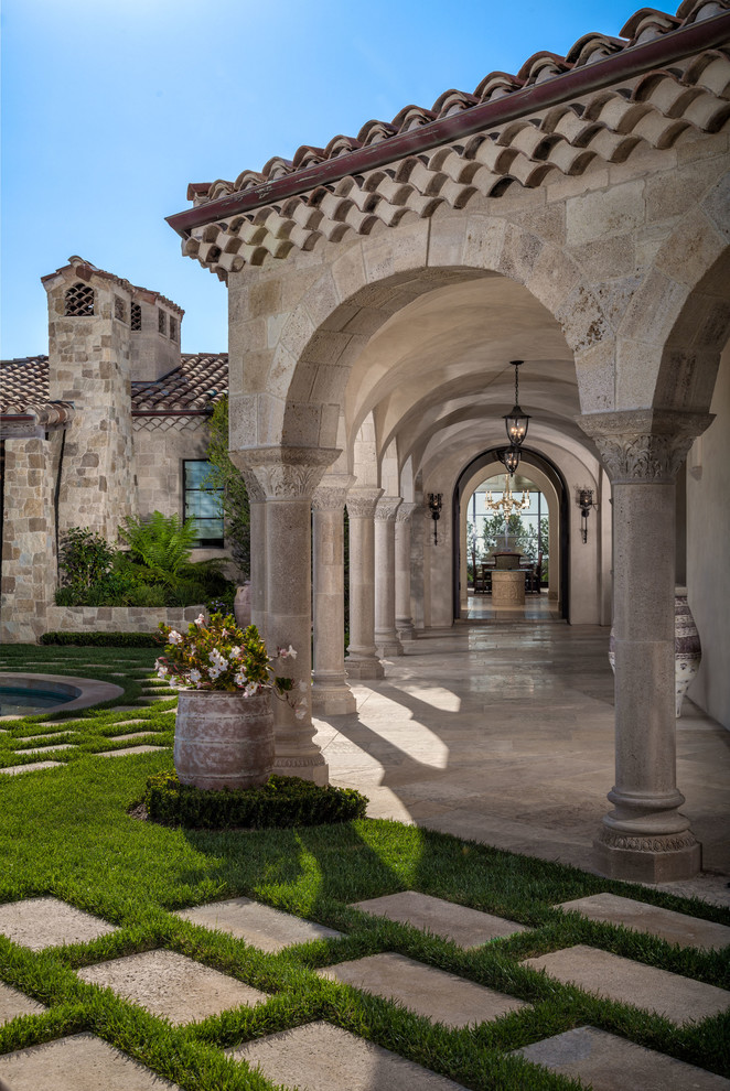 Inspiration for a mediterranean exterior in Orange County.