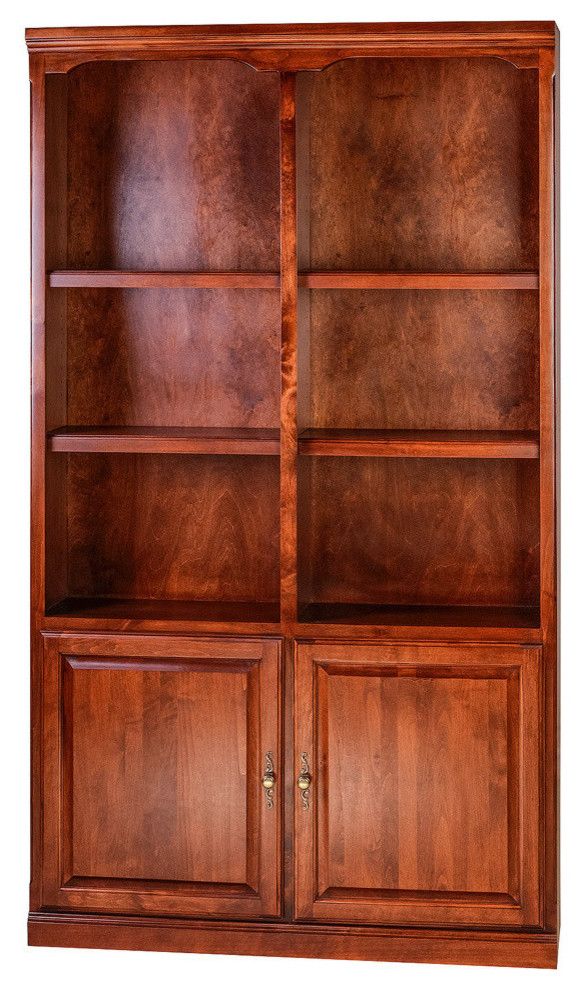 Traditional Alder Bookcase, Lower Doors