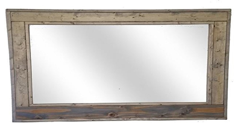 Double Vanity Herringbone Style Mirror, 60"x30", 60"x30" Farmhouse