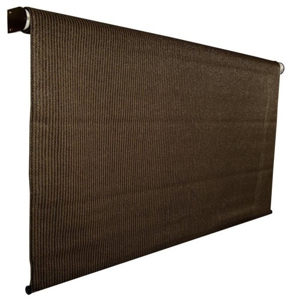 Coolaroo Cordless Exterior Roller Shade Contemporary Coolaroo Cordless Exterior Roller Shade Mocha