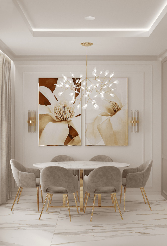 Просторная квартира в нежных оттенках со стильными элементами декора