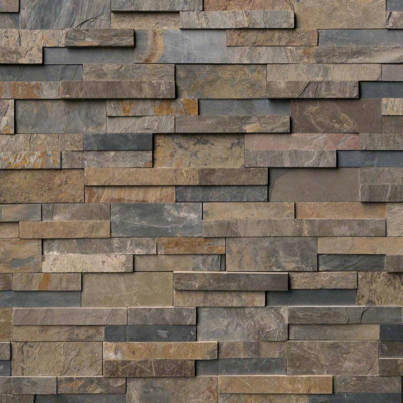 Milano Rustic Gold Corner L Panel 6X18, Splitface, Slate, Ledgers, 10