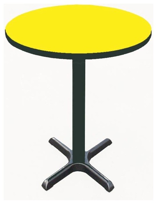 Round Bar Table in Yellow (48 in./33 in. X-Base/Yellow)