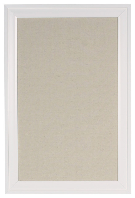 Bosc Framed Linen Fabric Pinboard, White 18.5x27.5