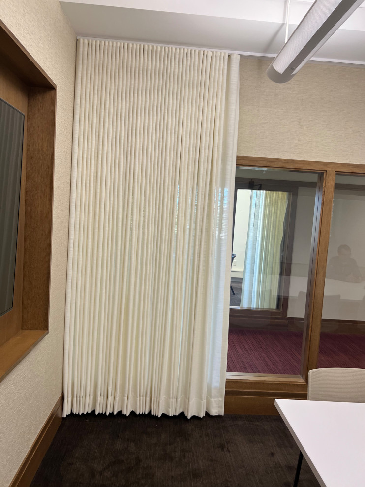 Ripple Fold Drapery on Ceiling Mounted Track