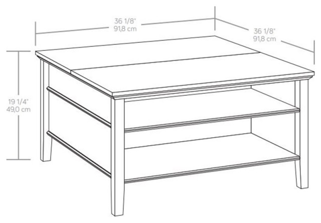 Sauder East Adara Engineered Wood Lift Top Coffee Table in Cascade Oak ...