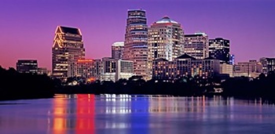 Usa Texas Austin View Of An Urban Skyline At Night Print Contemporary Prints And Posters By Posterazzi