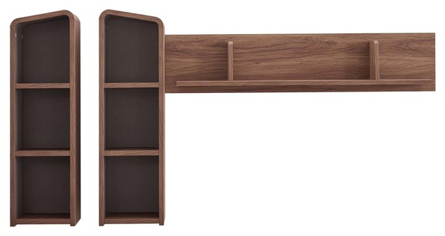 Omnistand Wall Mounted Shelves Walnut Gray
