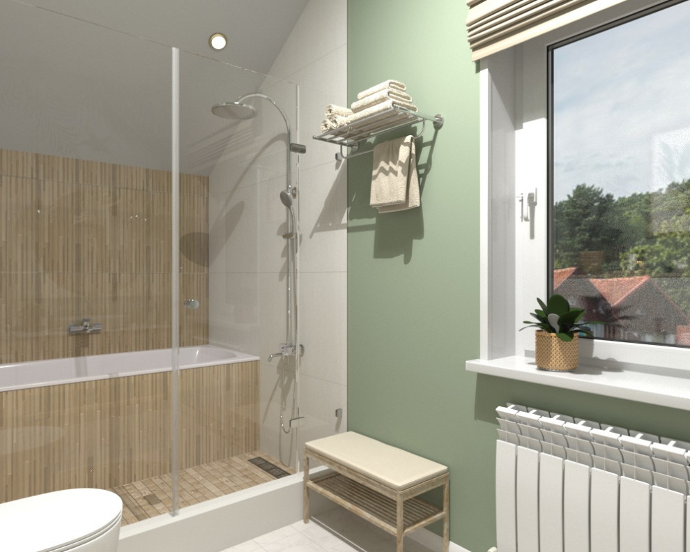 Санузел с мансардной крышей