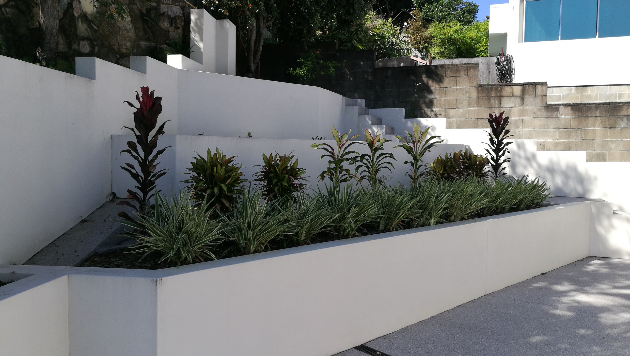 the steep terraced corner