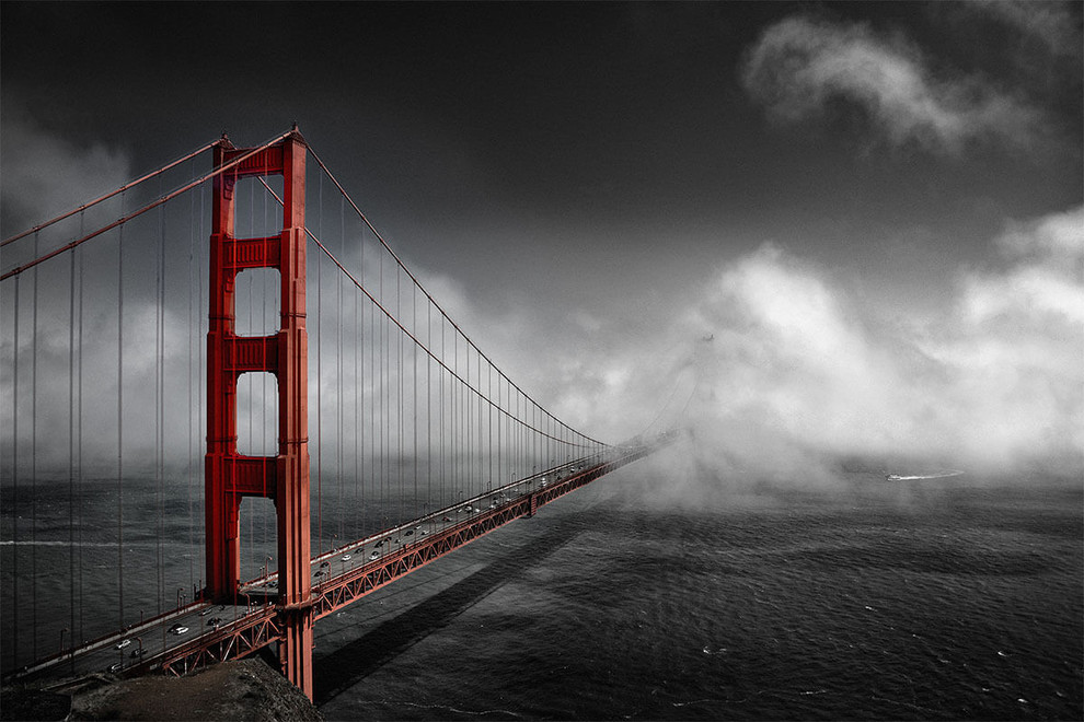 Golden Gate Bridge Fine Art Metal Picture, 48x32