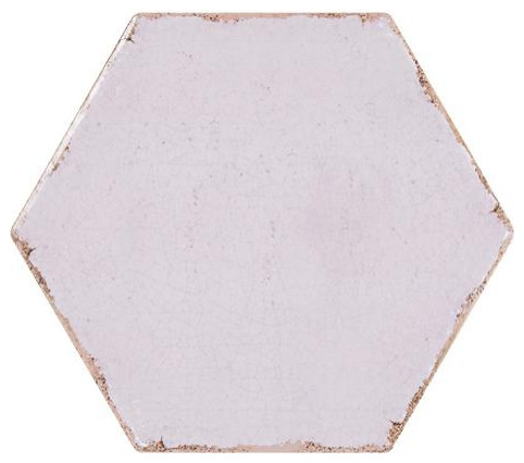 Annie Selke Farmhouse Hex Orchid Porcelain Wall and Floor Tile 8 x 8 in.