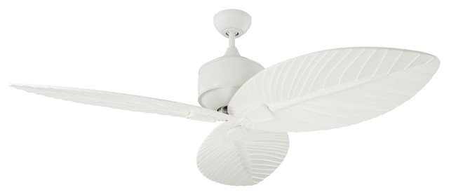 Monte Carlo 56 Delray Matte White Outdoor Ceiling Fan Tropical