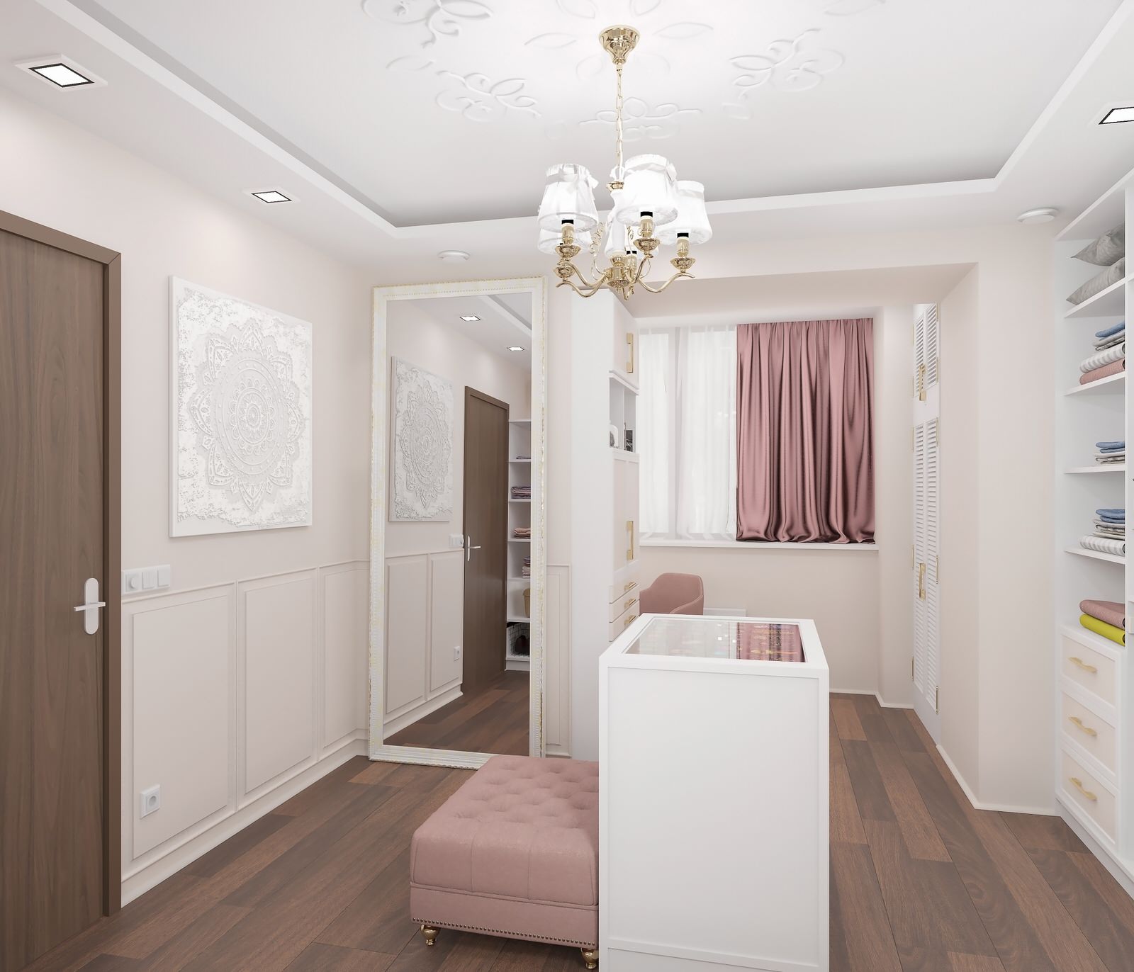 Кабинет и гардеробная в квартире.