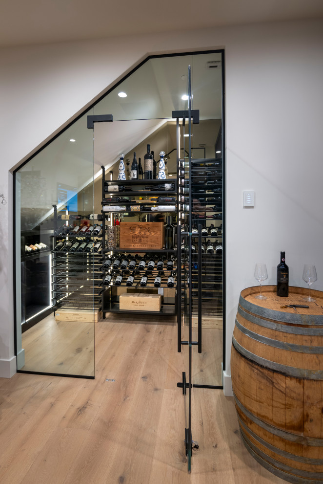 Trendy wine cellar photo in Minneapolis