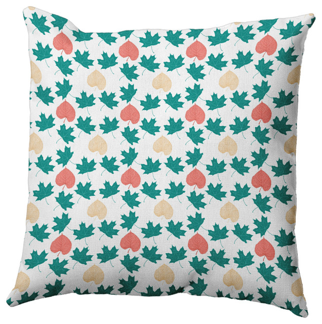 Lots of Leaves Accent Pillow, Unreal Teal, 16"x16"