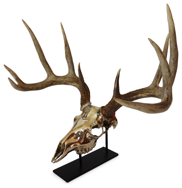 Mule Deer Bronze European Mount Southwestern Decorative Objects And