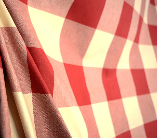 Buffalo Check Claret Pkaufmann Red And Off White Cream Fabric Buffalo Check Claret Pkaufmann Red And Off White Cream Fabric