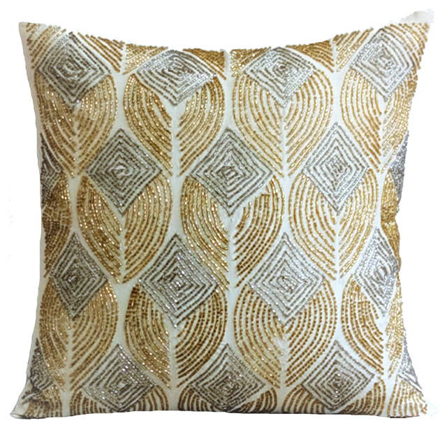 Gold Decorative Pillow Covers Silk Golden Rain Contemporary Gold Throw Pillow Covers 16 X16 Silk Golden Rain