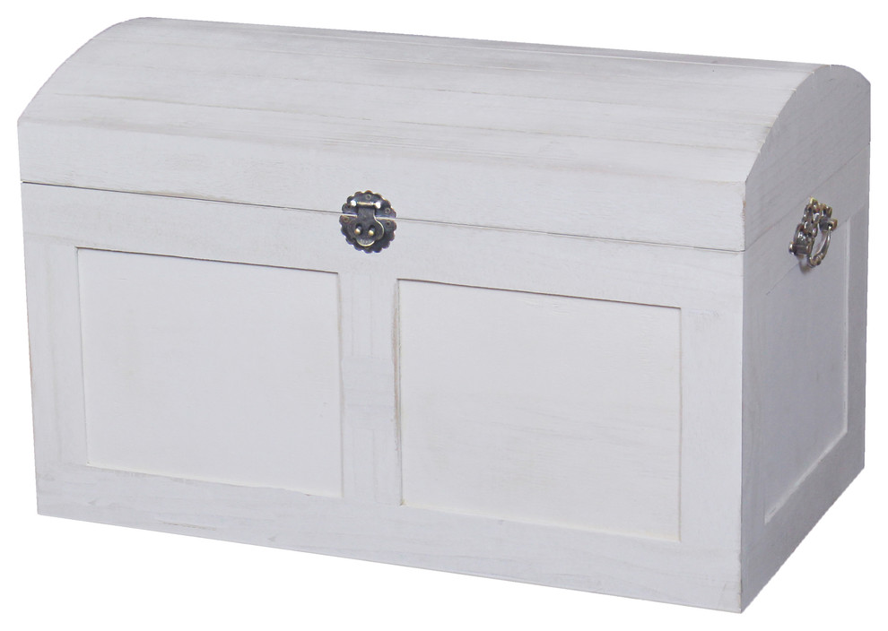 White Barn Wood Trunk Contemporary Decorative Trunks by Quickway