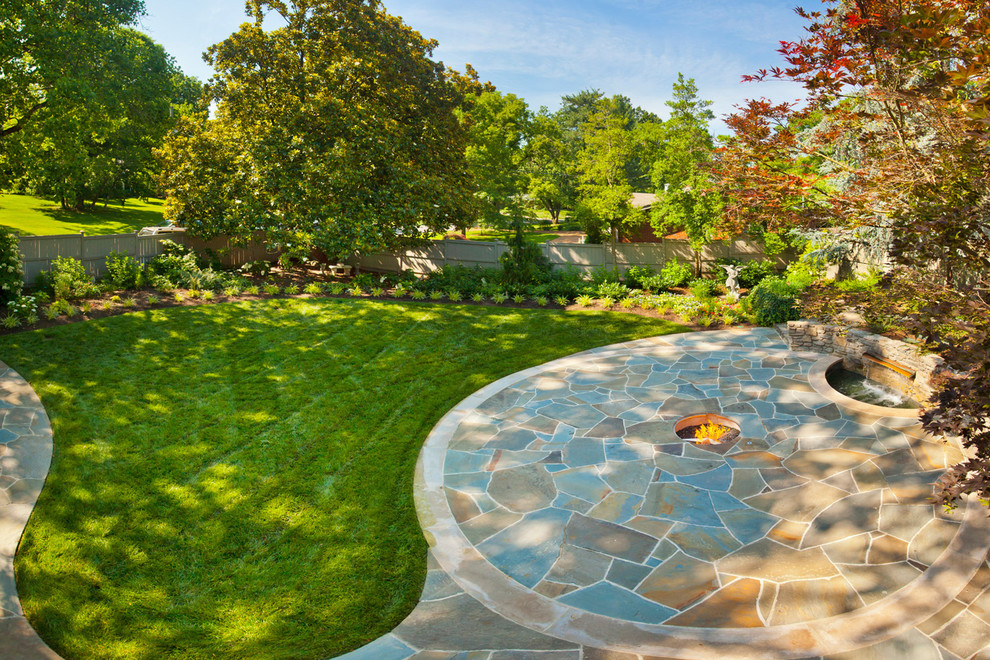 Inspiration for a huge rustic partial sun backyard stone water fountain landscape in Nashville for summer.