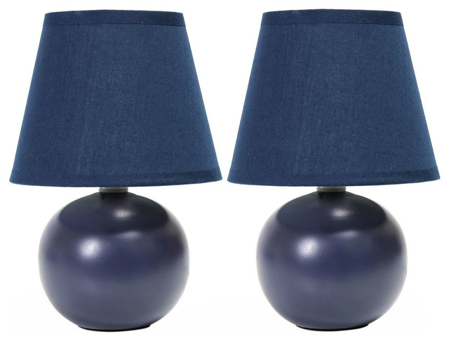 Alltherages Simple Designs Mini Ceramic Globe Table Lamps 2 Pack Mini Ceramic Globe Table Lamps 2 Pack