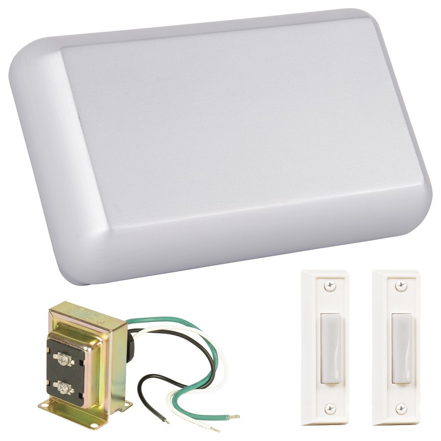 Craftmade Builder Chime Kit w/ 2 White Buttons CK1000BN Brushed