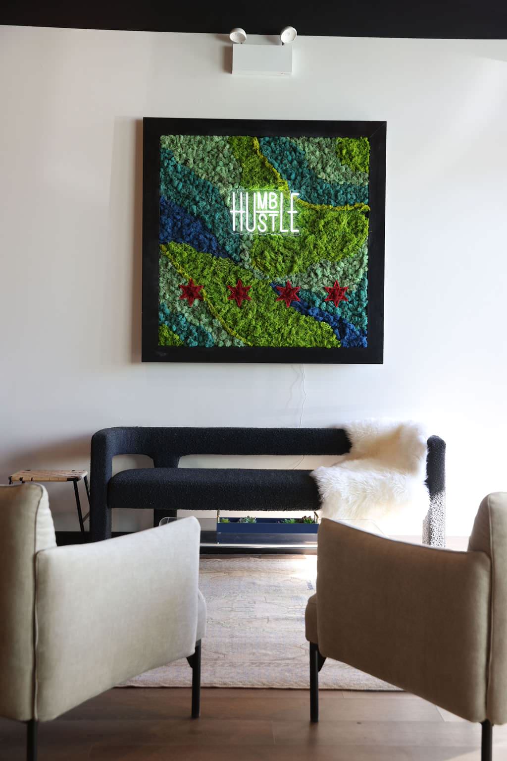 After | Lobby Reception Seating - Green wall