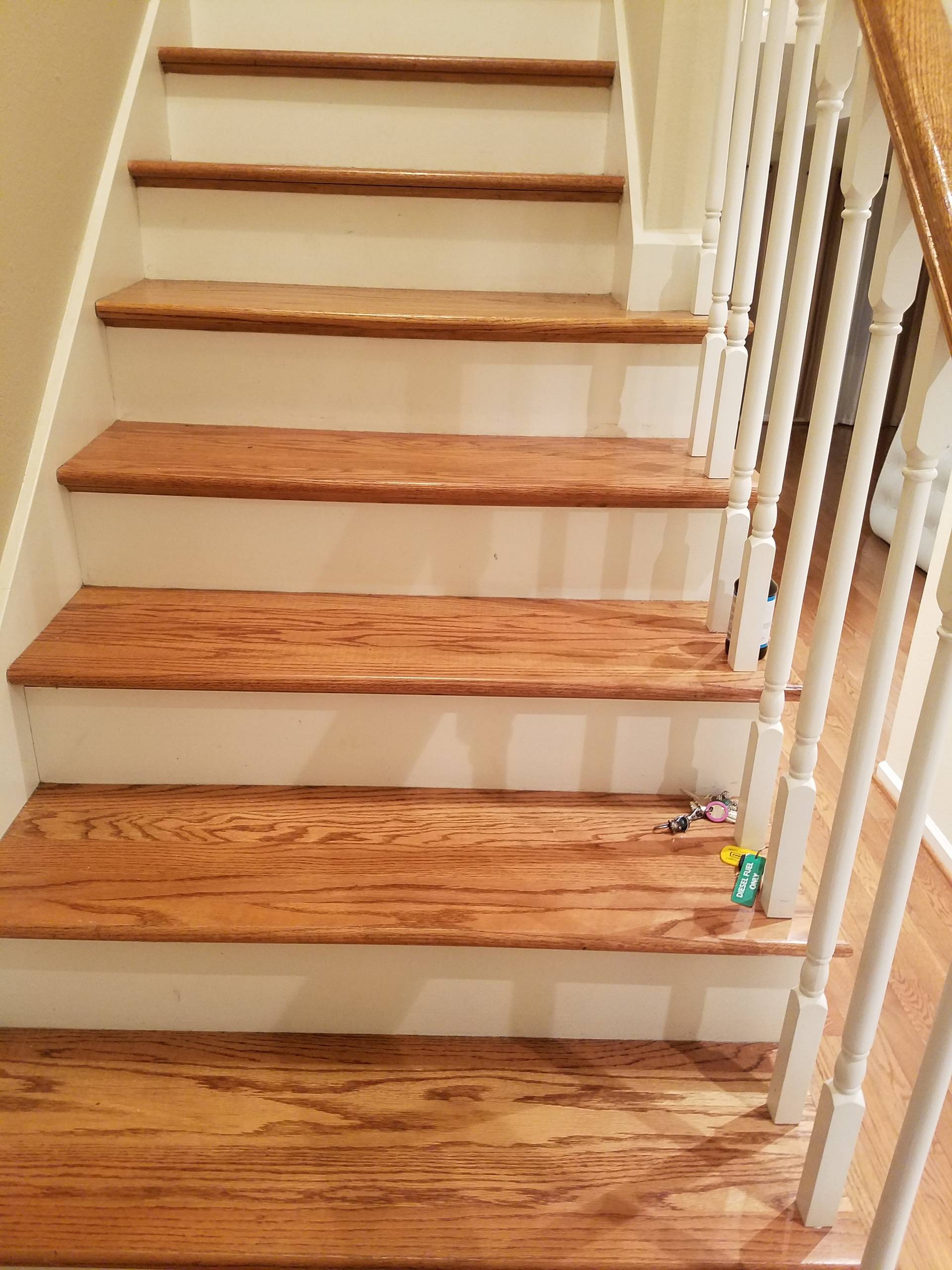 new prefinished woodfloors/ stairs/ handrails