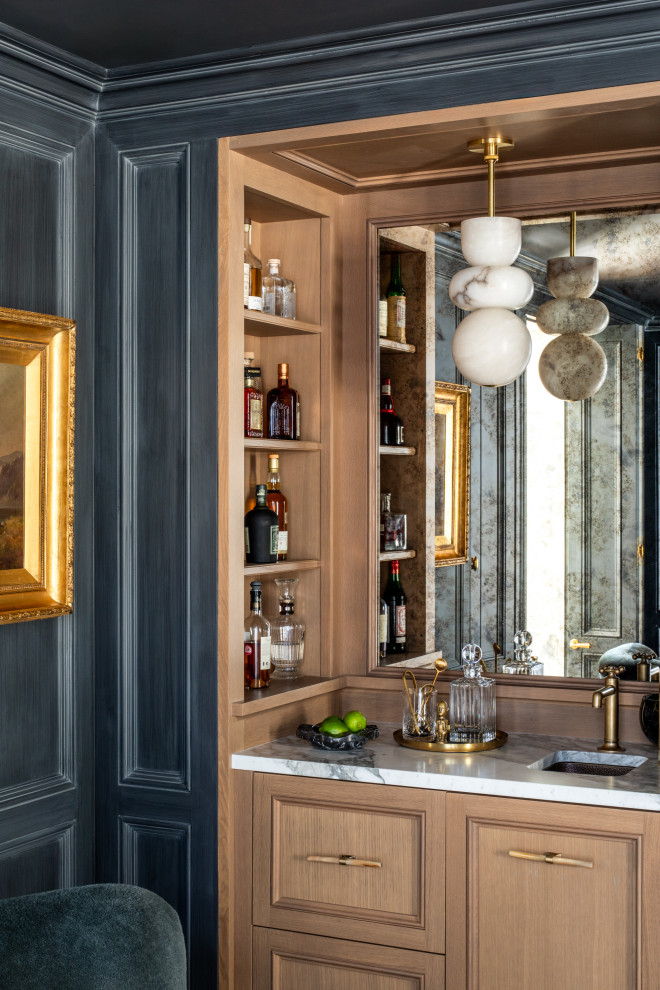 Transitional home bar photo in Portland