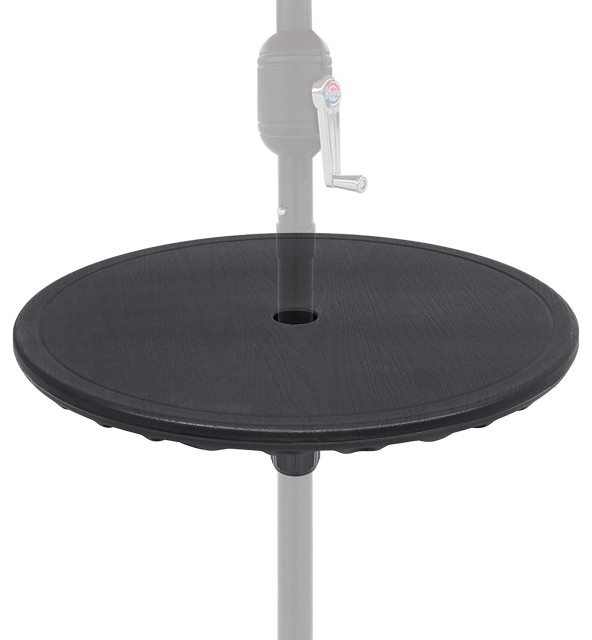 19.75" Black Outdoor Umbrella Table Tray Modern Outdoor Umbrella Accessories by Northlight
