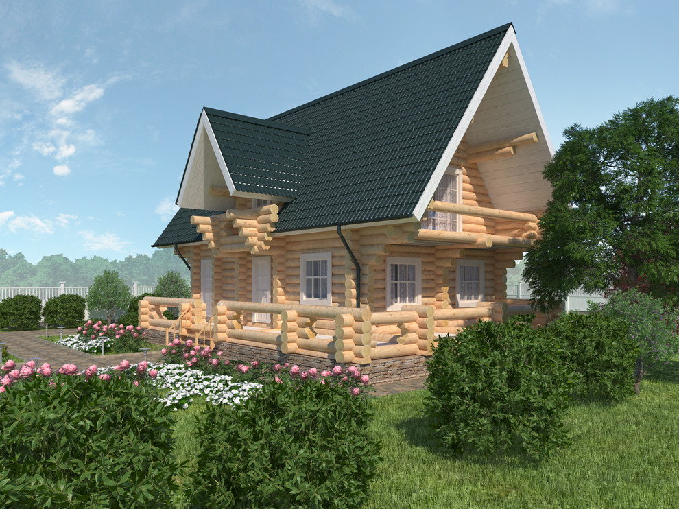Дома из оцилиндрованного бруса экстерьер