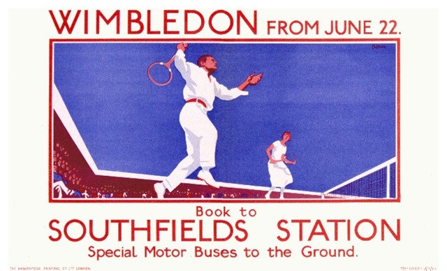 Wimbledon Tennis Old Travel Poster reproduction