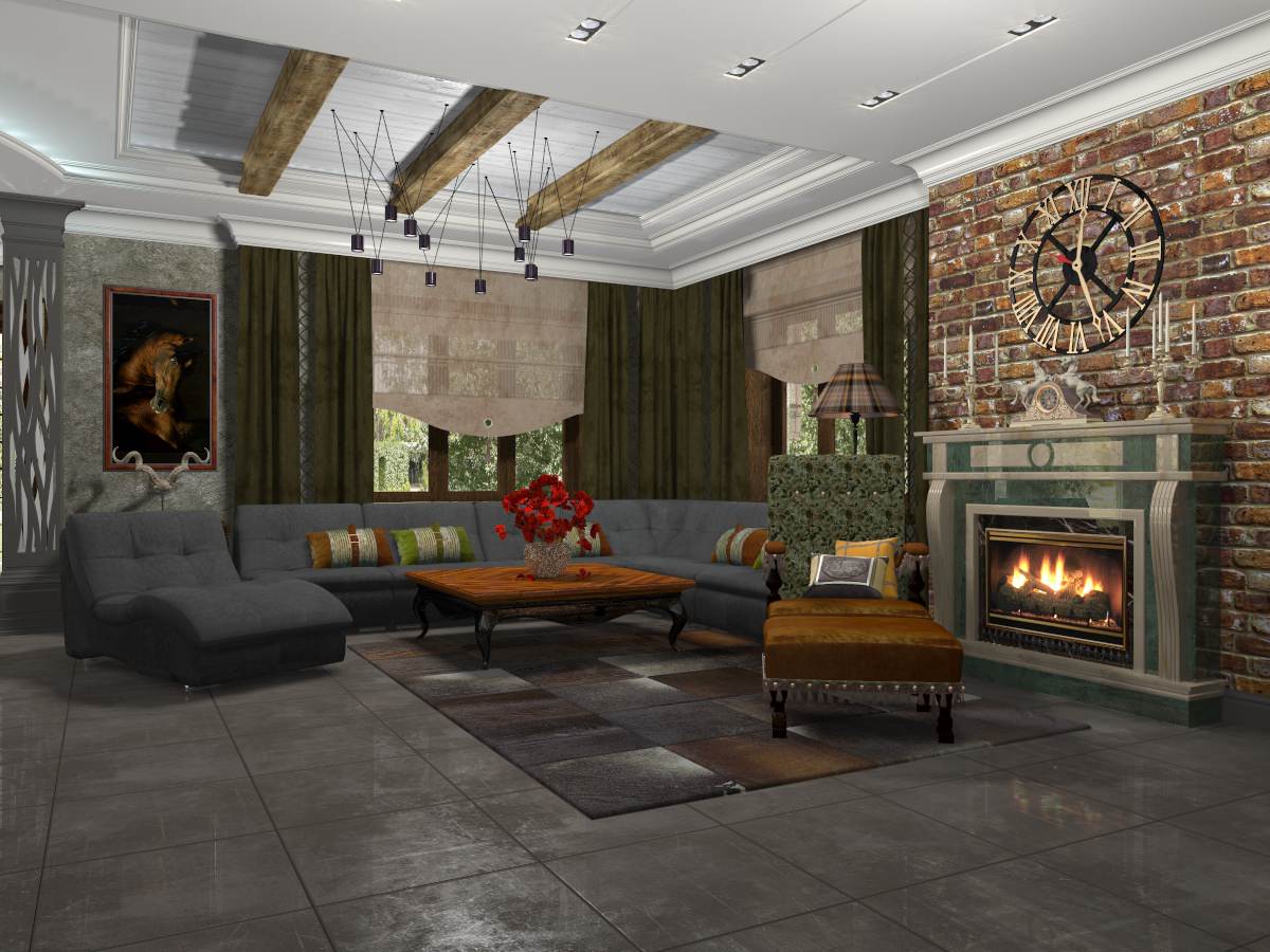 визуализация "Гостиная - студия"