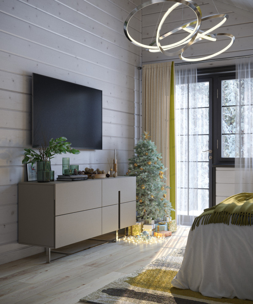 Мастер спальня, дом из бруса в КП Перелески