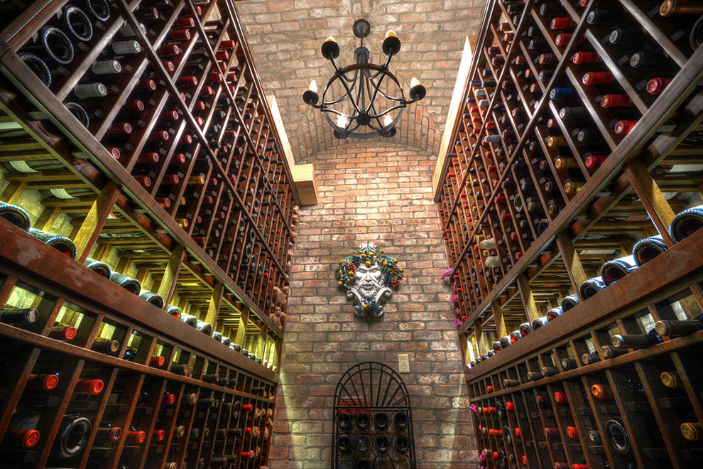 Design ideas for a traditional wine cellar in Houston.