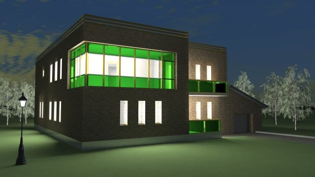 Кирпичный двухэтажный жилой дом