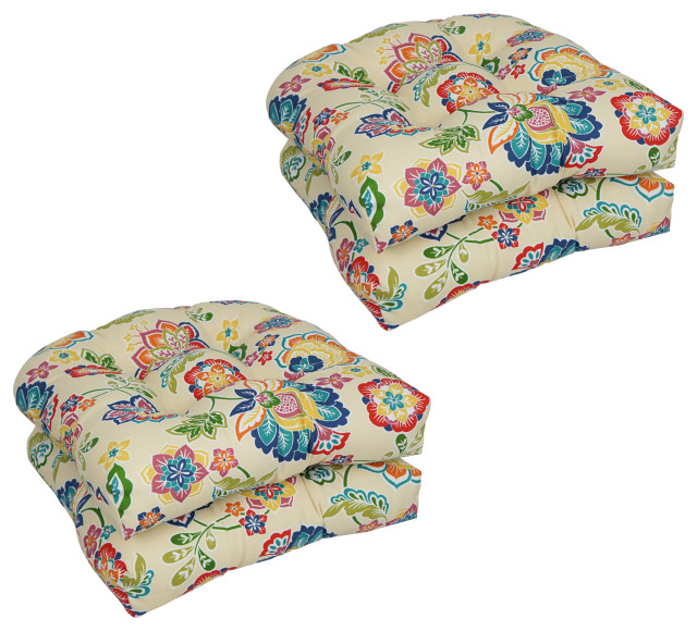 19" UShaped Dining Chair Cushions, Set of 4, Dejana Opal