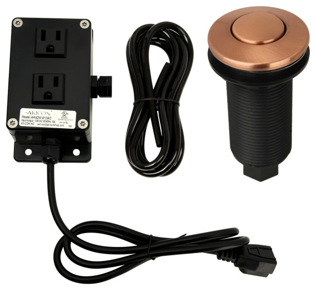 Dual Outlet Copper Garbage Disposal Kitchen Air Switch Kit Modern