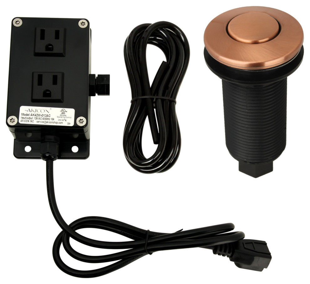 Dual Outlet Copper Garbage Disposal Kitchen Air Switch Kit Modern