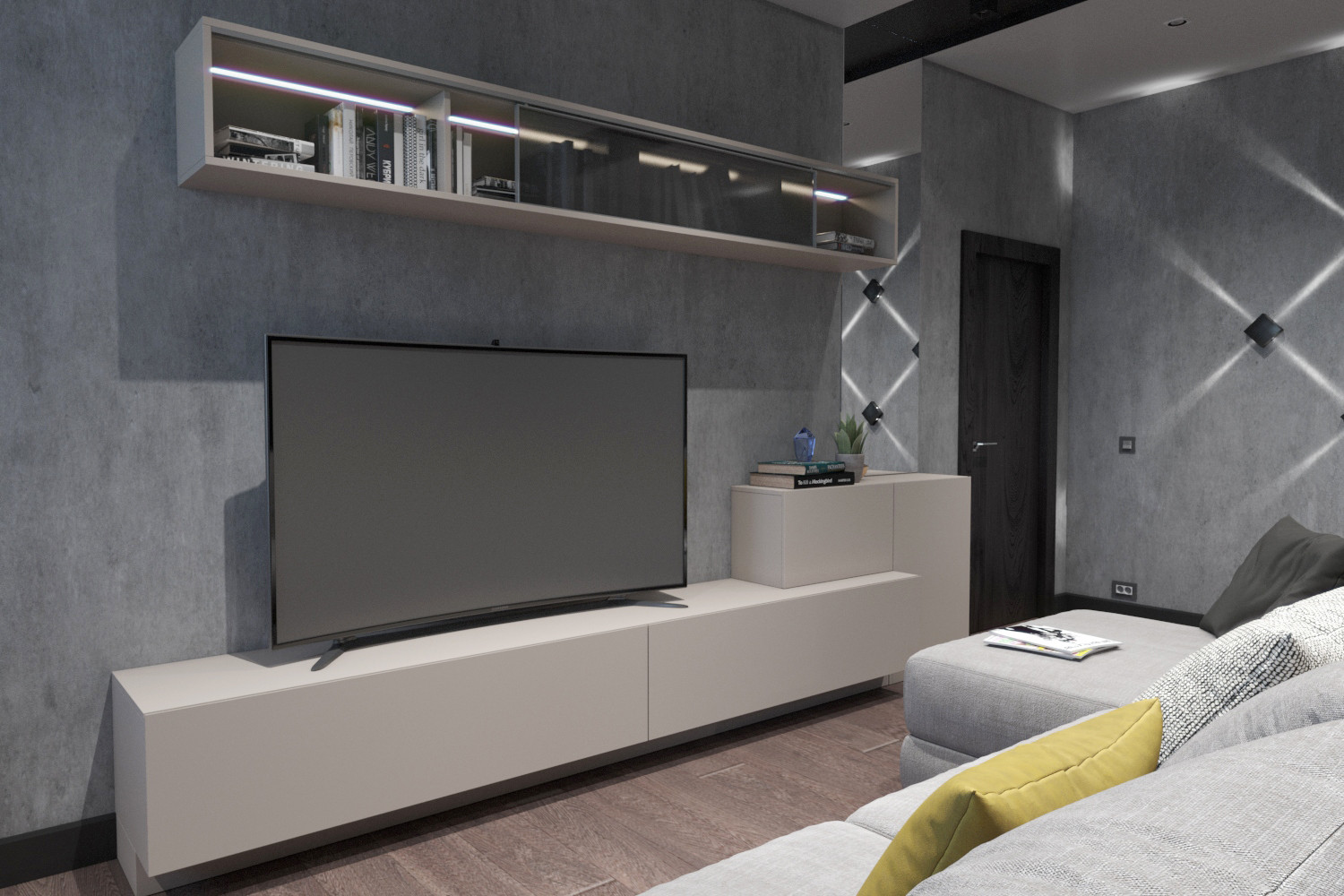 Зона ТВ в гостиной