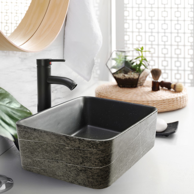 16" Rectangle Vessel Bathroom Sinks - Contemporary - Bathroom Sinks ...