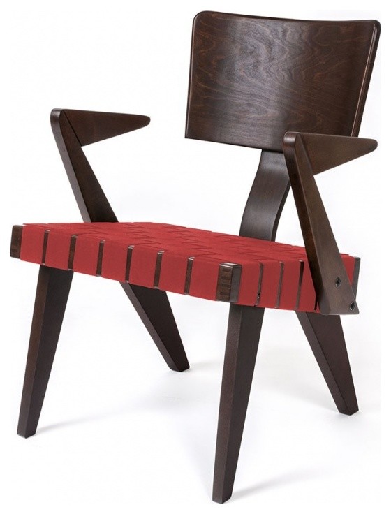 Spanner Chair, Dark Birch/Red
