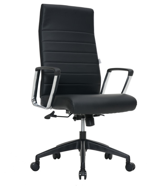 LeisureMod Hilton Modern High Back Leather Conference Office Chair