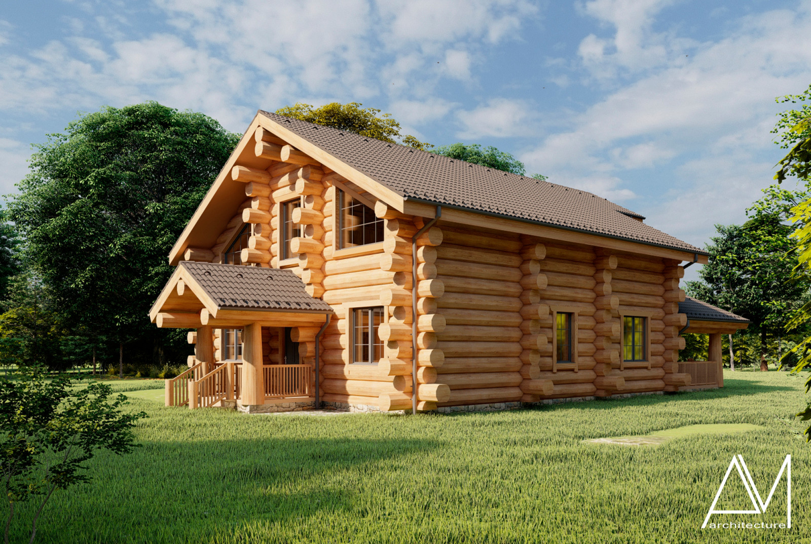 Дом из бревна ручной рубки